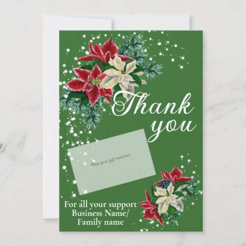 Business Thank You Poinsettia Gift Card Holder