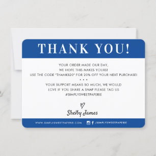 BUSINESS THANK YOU professional modern royal blue Card