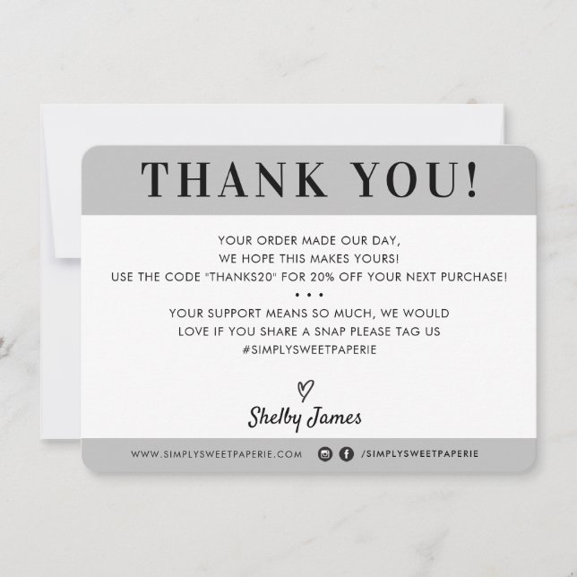 BUSINESS THANK YOU professional modern simple gray (Front)