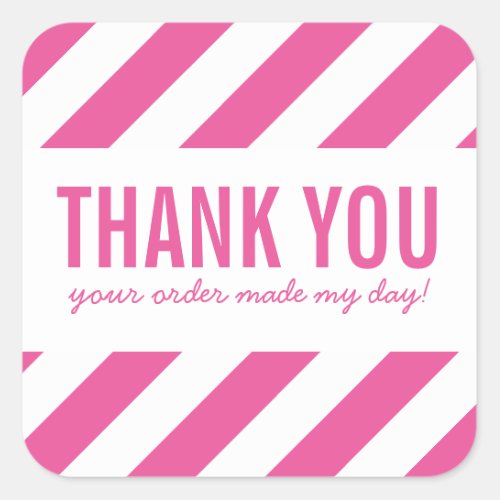 BUSINESS THANK YOU SEAL bold bright stripe pink
