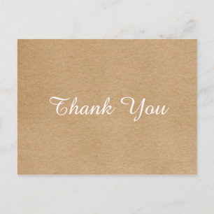 Business Thank You Simple Rustic Kraft Postcard
