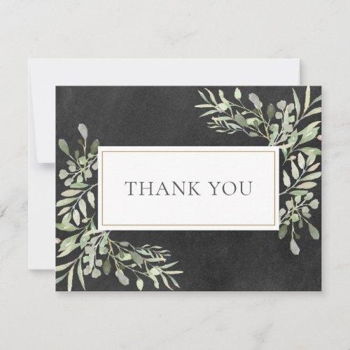  Business Thank You  Spring Leaves Chalkboard Card