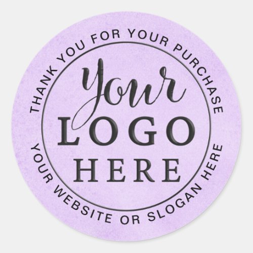 Business Thank You Sticker Add Your Logo Purple