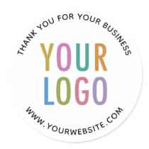 Business Thank You Stickers Custom Logo Round Business Thank You Stickers Custom Logo Round