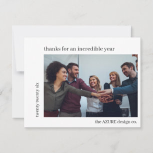 Business Thank You Team Photo Modern Holiday Card