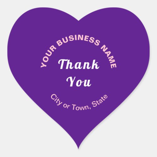 Business Thank You Texts on Purple Heart Sticker
