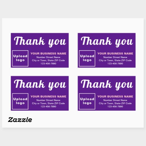 Business Thank You Texts on Purple Rectangular Sticker