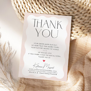 BUSINESS THANK YOU trendy elegant serif blush pink Card