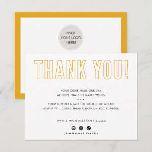 BUSINESS THANK YOU urban masculine amber yellow Card
