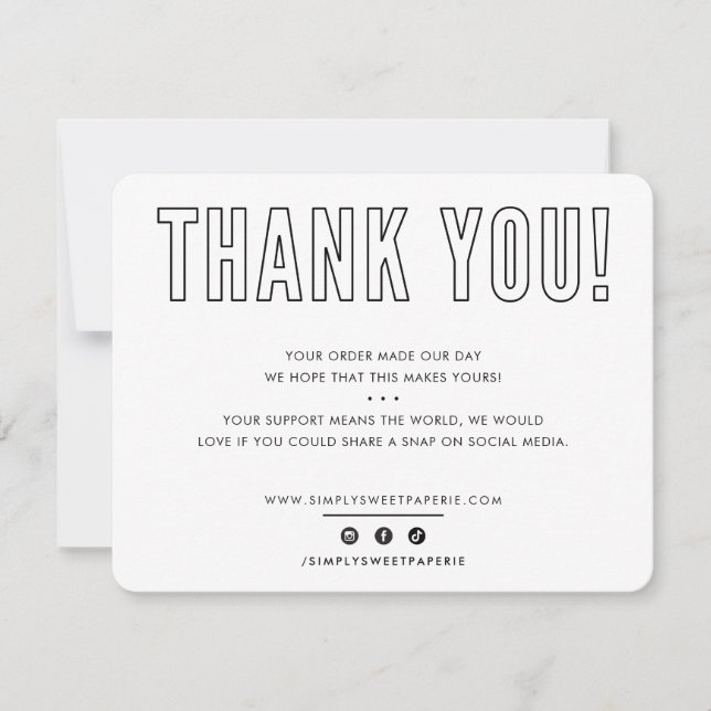 BUSINESS THANK YOU urban masculine black white (Front)