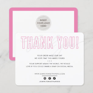 BUSINESS THANK YOU urban masculine candy pink Card
