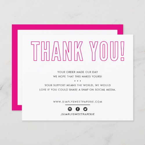 BUSINESS THANK YOU urban masculine fuschia pink