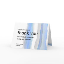business thank you watercolor stripes blue gray