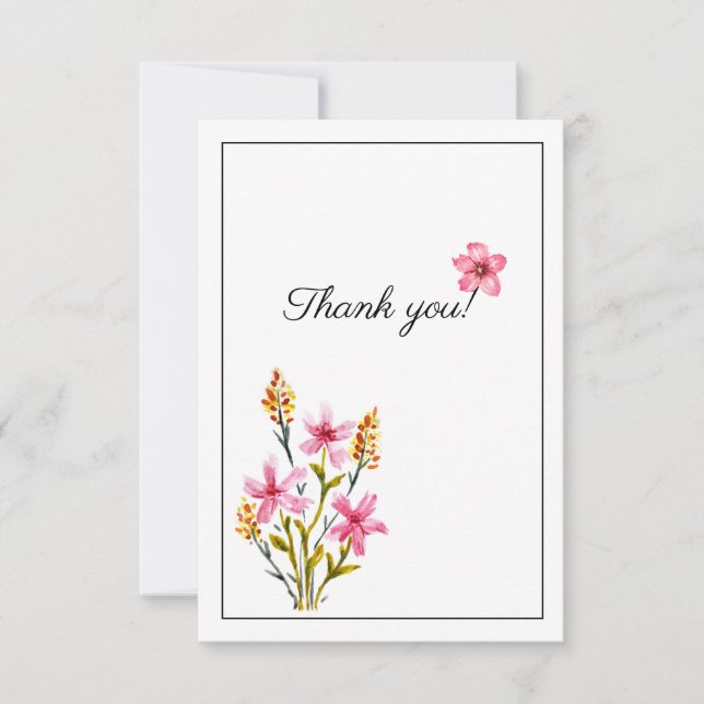 Business thank you with flower. card (Front)
