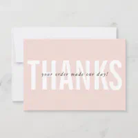 BUSINESS THANK YOU chic simple modern blush pink, Zazzle