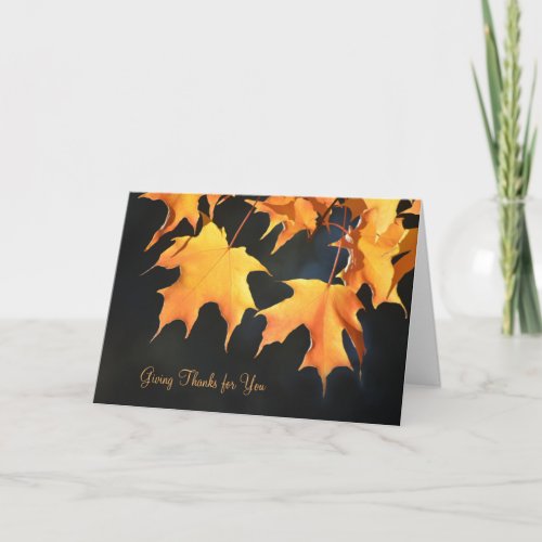 Business Thanksgiving Autumn Leaves Card