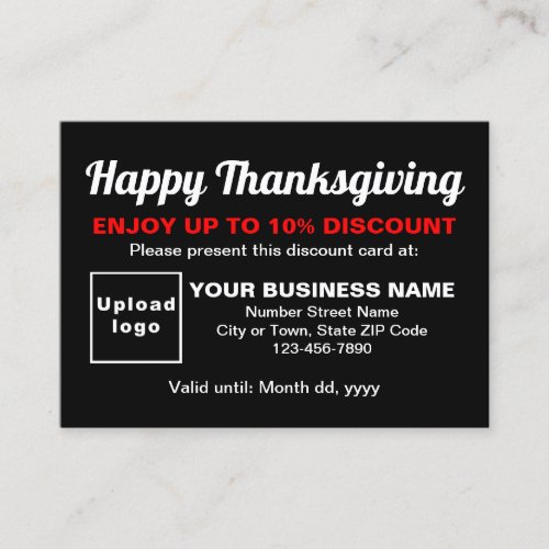 Business Thanksgiving Black Discount Card