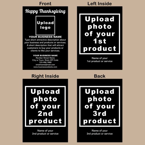 Business Thanksgiving Black Folded Greeting Card