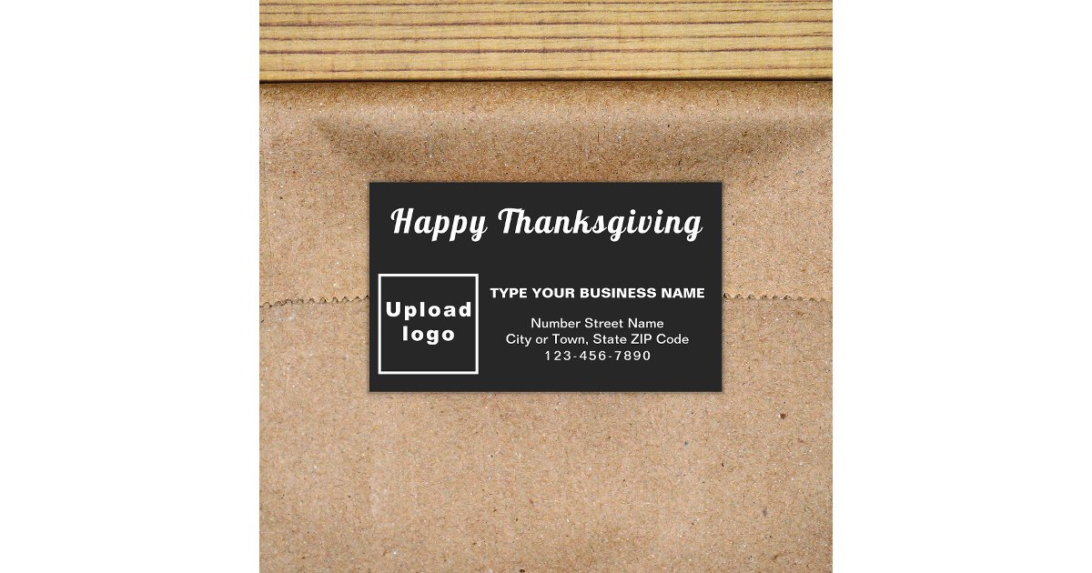 Business Thanksgiving Black Rectangle Sticker | Zazzle