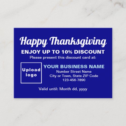 Business Thanksgiving Blue Discount Card