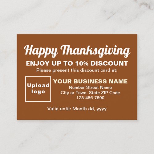 Business Thanksgiving Brown Discount Card