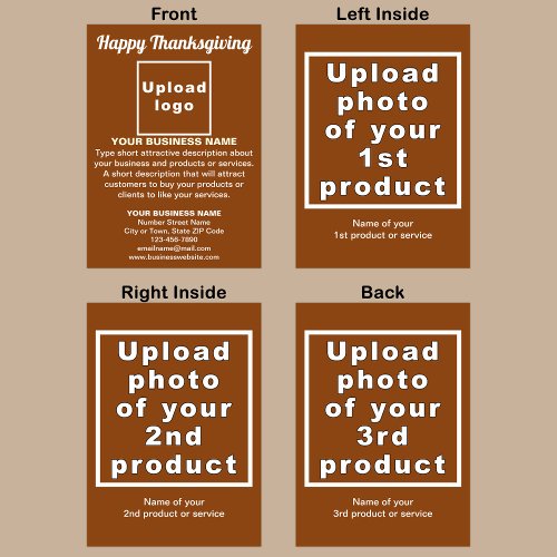 Business Thanksgiving Brown Folded Greeting Card