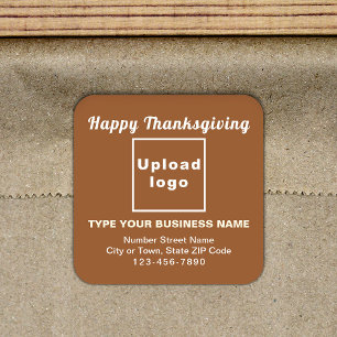 Business Thanksgiving Brown Square Sticker