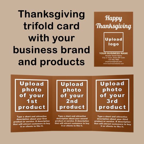 Business Thanksgiving Brown Trifold Card