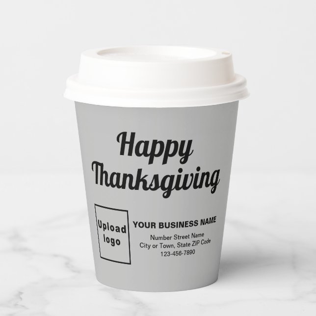 Business Thanksgiving Gray Paper Cup (Front)