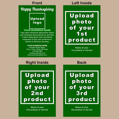 Business Thanksgiving Green Folded Greeting Card