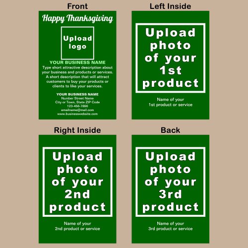 Business Thanksgiving Green Folded Holiday Card