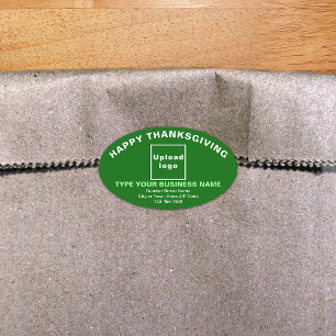 Business Thanksgiving Green Oval Sticker