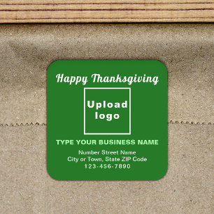 Business Thanksgiving Green Square Sticker