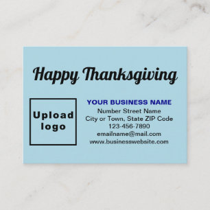 Business Thanksgiving Greeting on Light Blue Enclosure Card
