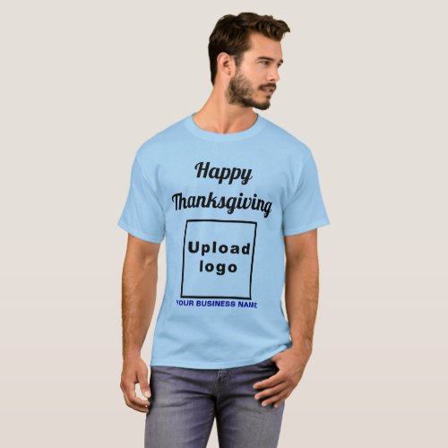 Business Thanksgiving Greeting on Light Blue T_Shirt