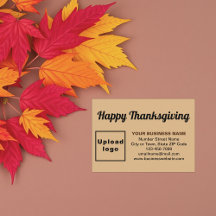 Business Thanksgiving Greeting on Light Brown