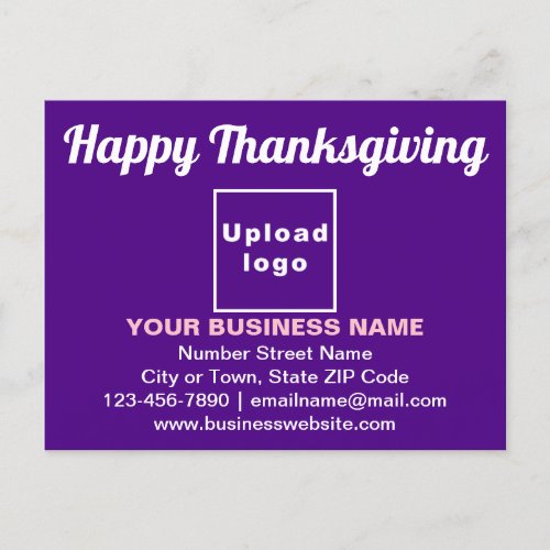 Business Thanksgiving Greeting on Purple Postcard