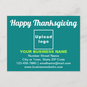 Business Thanksgiving Greeting on Teal Green Postcard
