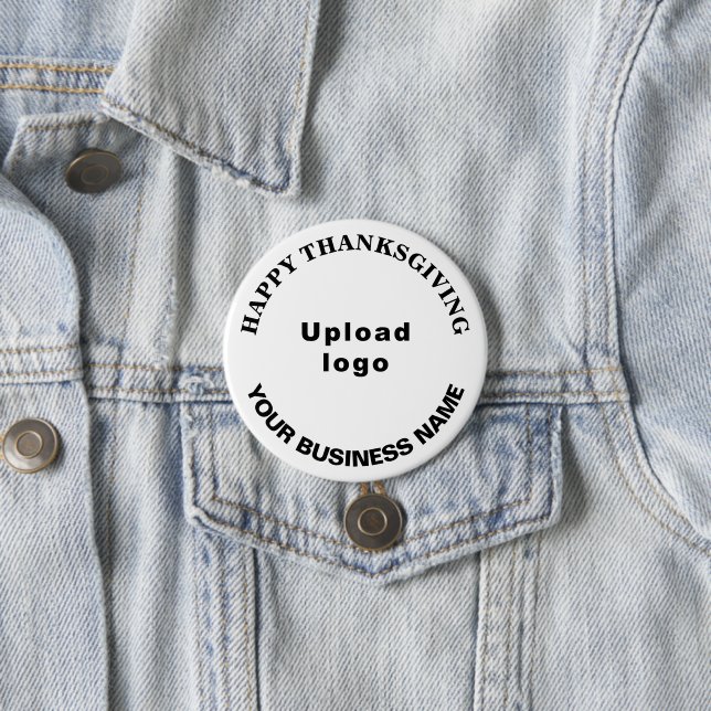Business Thanksgiving Greeting on White Round Button (In Situ)