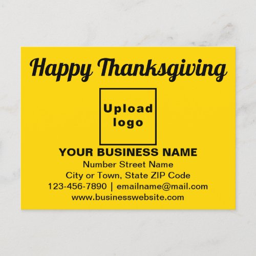 Business Thanksgiving Greeting on Yellow Postcard