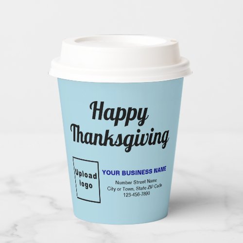 Business Thanksgiving Light Blue Paper Cup