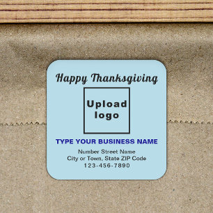 Business Thanksgiving Light Blue Square Sticker