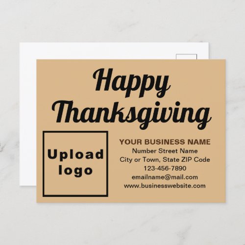 Business Thanksgiving Light Brown Holiday Postcard