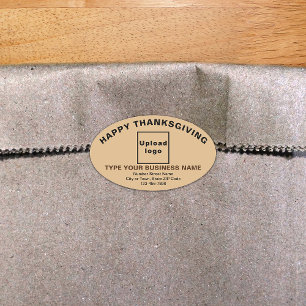 Business Thanksgiving Light Brown Oval Sticker