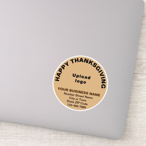 Business Thanksgiving Light Brown Round Vinyl Sticker