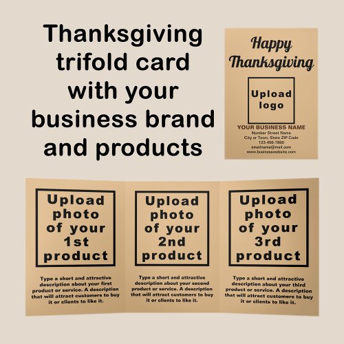 Business Thanksgiving Light Brown Trifold Card