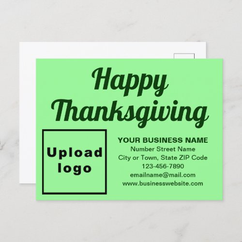 Business Thanksgiving Light Green Holiday Postcard