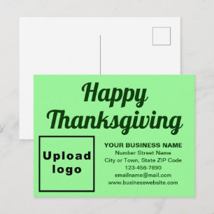 Business Thanksgiving Light Green Holiday Postcard