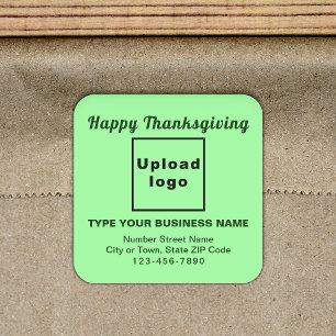Business Thanksgiving Light Green Square Sticker