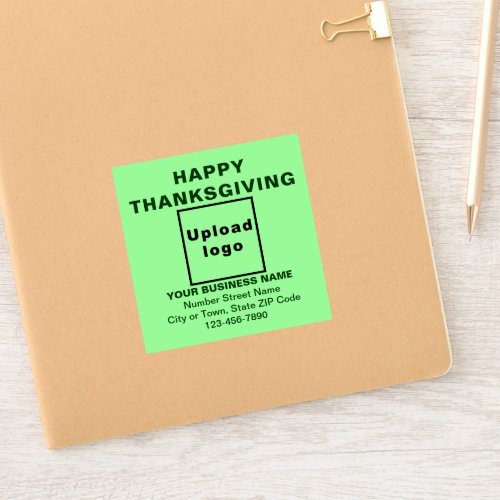 Business Thanksgiving Light Green Square Vinyl Sticker
